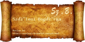 Szélesi Bogárka névjegykártya